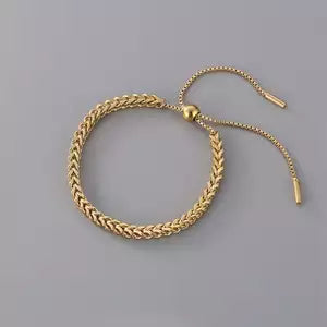 Braided design gold plated bracelet