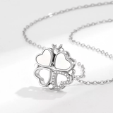 Folding Magnetic Four Heart Leaf Clover Necklace